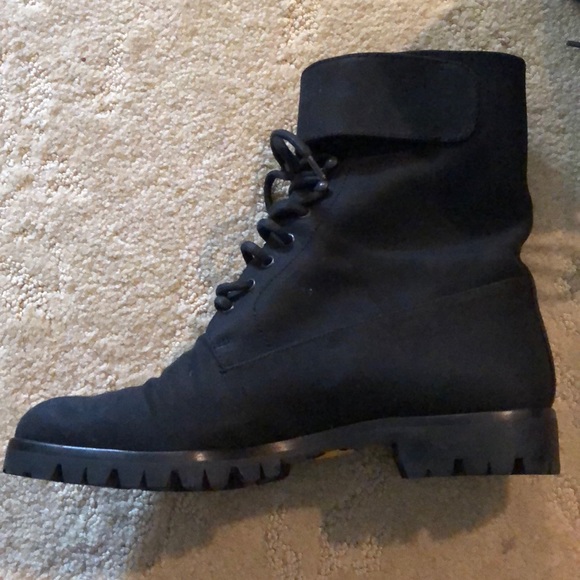 Prada canvas black combat boot with buckle - Picture 2 of 4